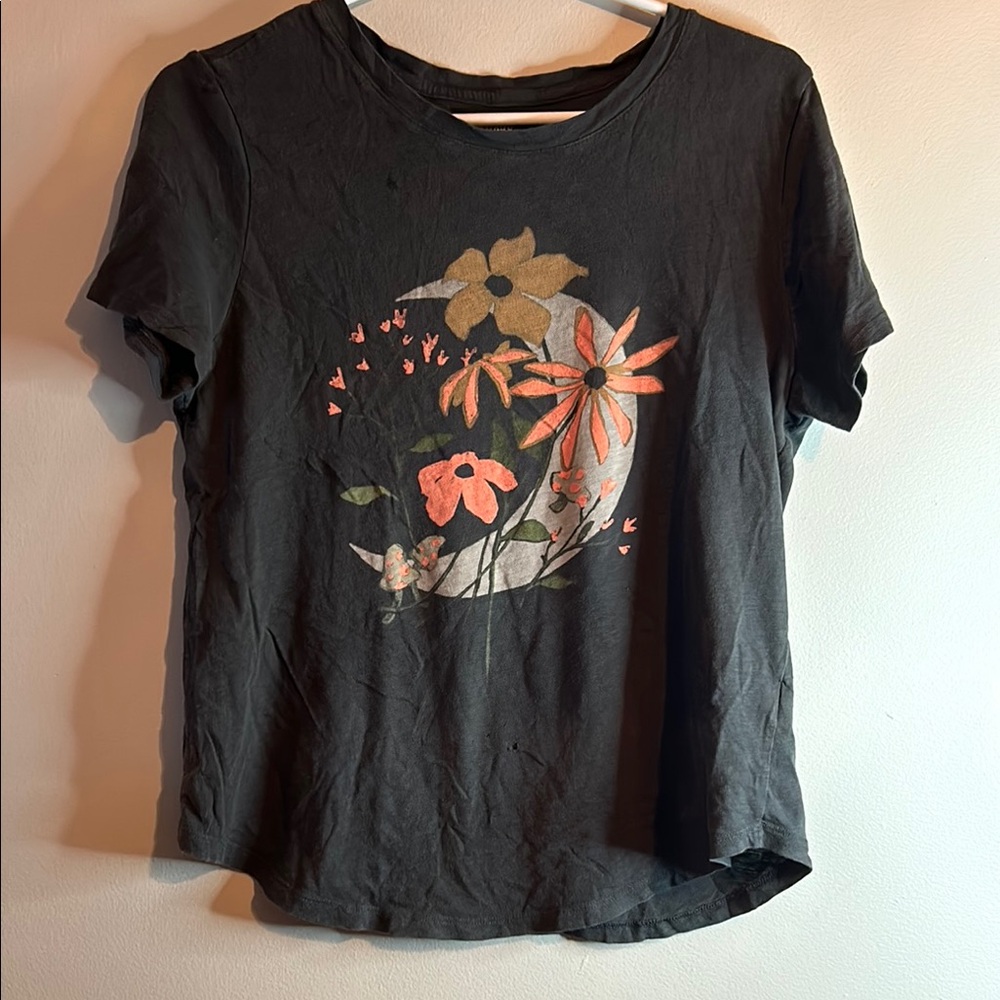 Old Navy Gray Graphic Relaxed Tee